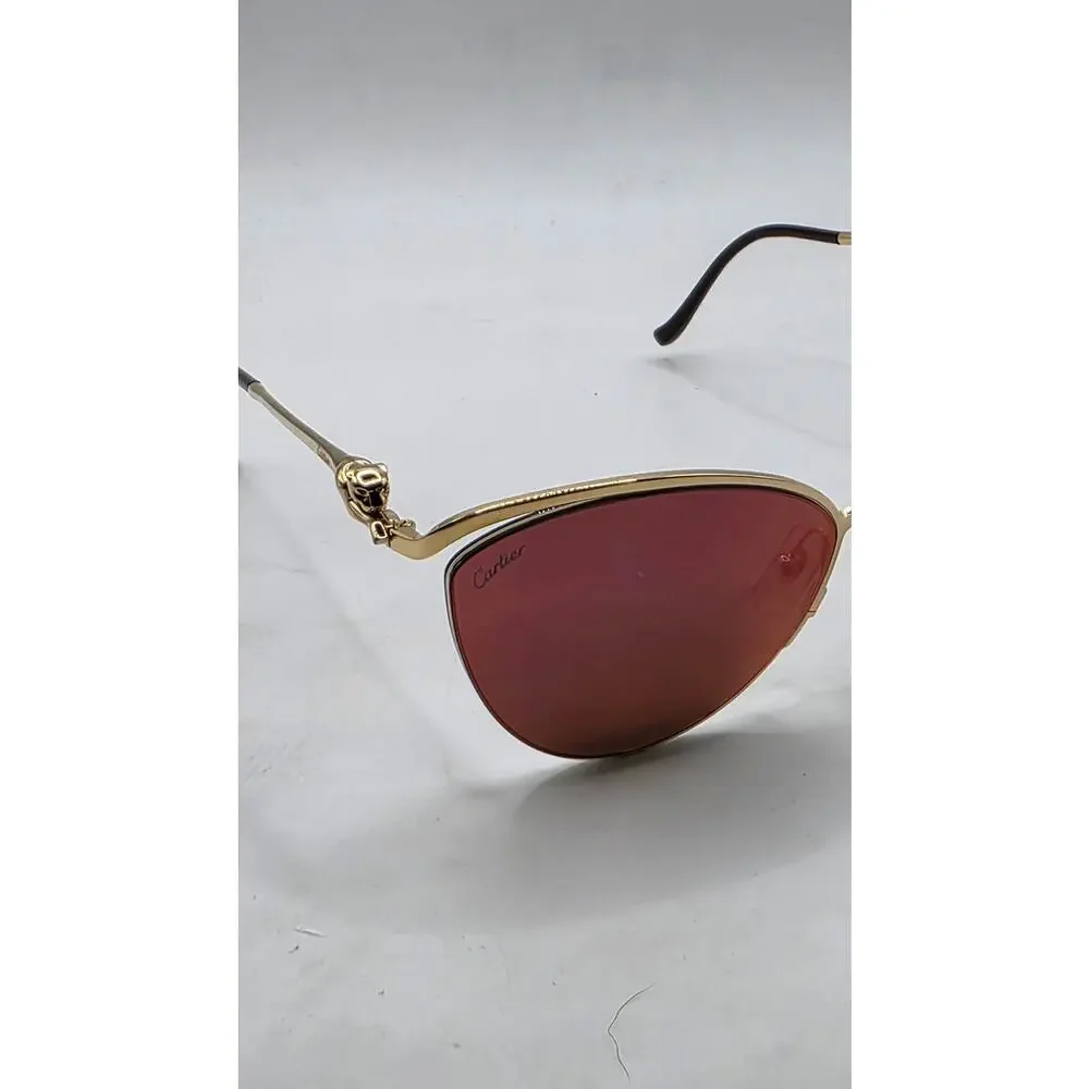 Cartier Gold-tone Cat-Eye Tinted Sunglasses
